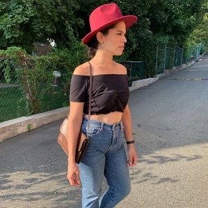 Burgundy Cowgirl Style Hat